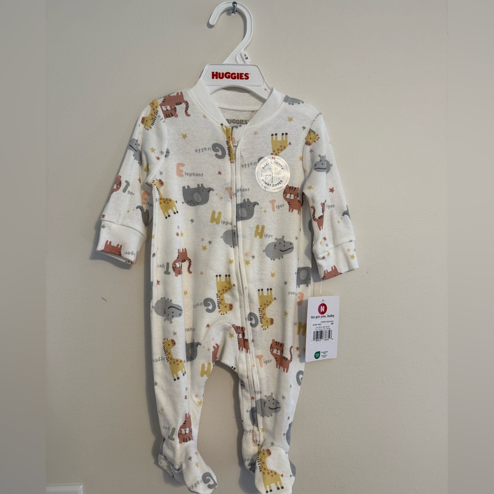 NWT HUGGIES Animal Print Baby Onesie